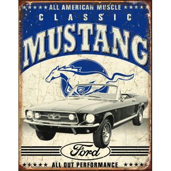 Tin Sign "Classic Ford Mustang"