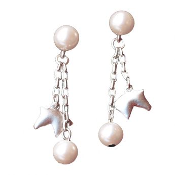 Σκουλαρίκια "Horsehead with Pearls"