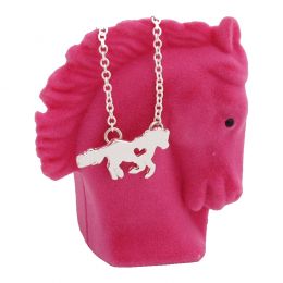 Necklace "Pony with Stamped Heart"